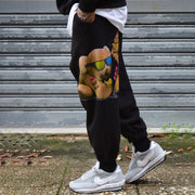 Street style trendy design printed casual trousers