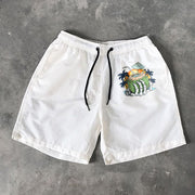 Coconut tree print Hawaiian shorts