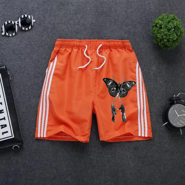 Butterfly sports bar strip casual street style shorts