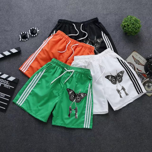 Butterfly sports bar strip casual street style shorts