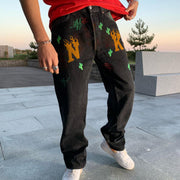 Street fashion design pattern jeans