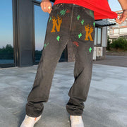 Street fashion design pattern jeans