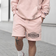 graphic print elastic shorts