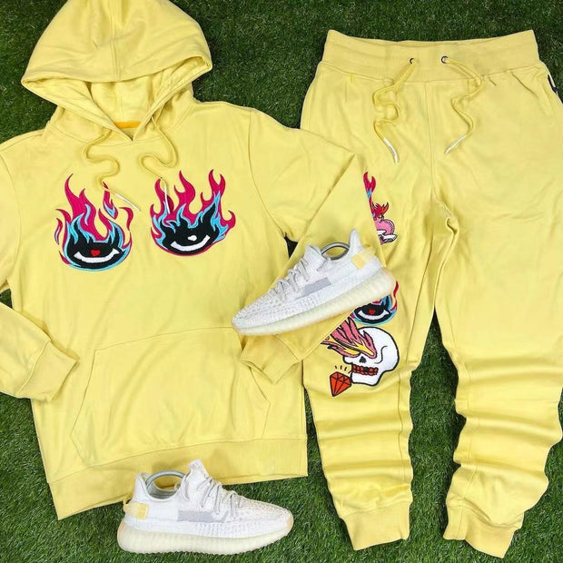 Angry casual sports home plus velvet suit