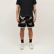 Flying Crane Pattern Casual Retro Street Shorts