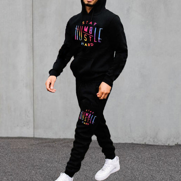 Multicolor Letter Print Two Piece Set
