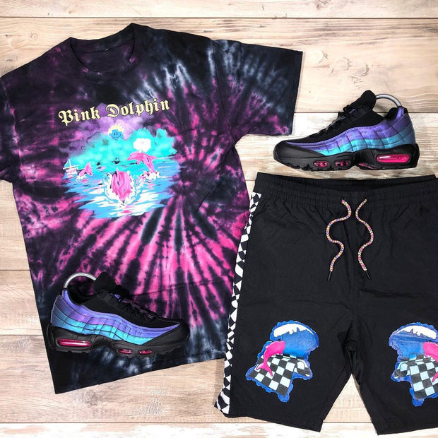 Casual personality tie-dye printed short-sleeved suit men