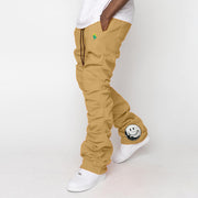 Trendy brand print retro multi-pleated street trousers