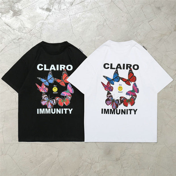 Personalized butterfly men and women can wear casual T-shirts