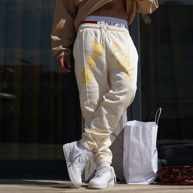 Retro Street Hip-Hop Print Sweatpants