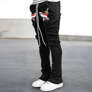 Trendy pattern retro street flared trousers