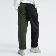 Contrast Vintage Plush Print Casual Trousers
