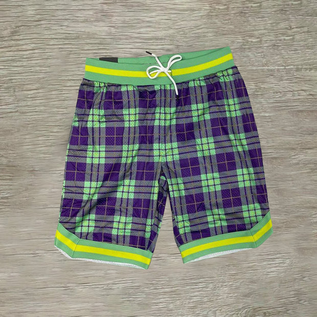 Shorts men retro plaid casual hip-hop trend shorts