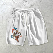 Outdoor sports leisure butterfly retro print shorts