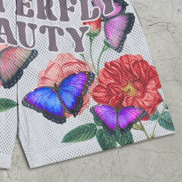 Floral Butterfly Print Elastic Shorts