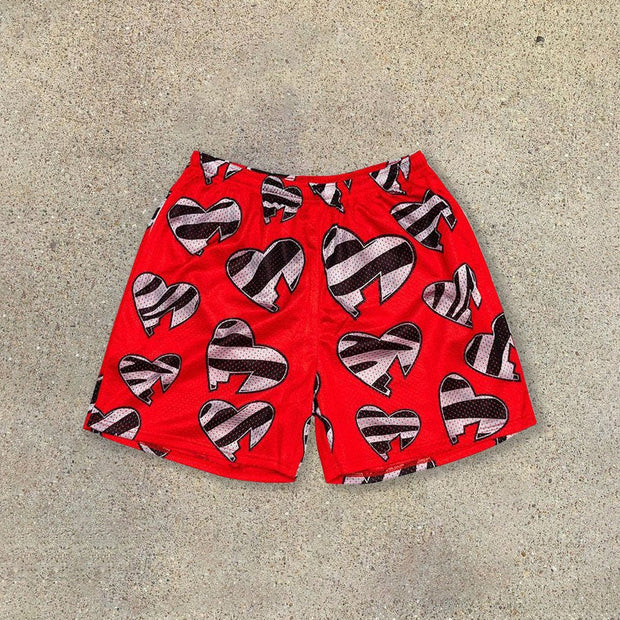 Casual broken heart sports home beach shorts