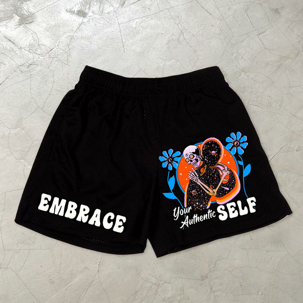 Personalized street style sports mesh shorts