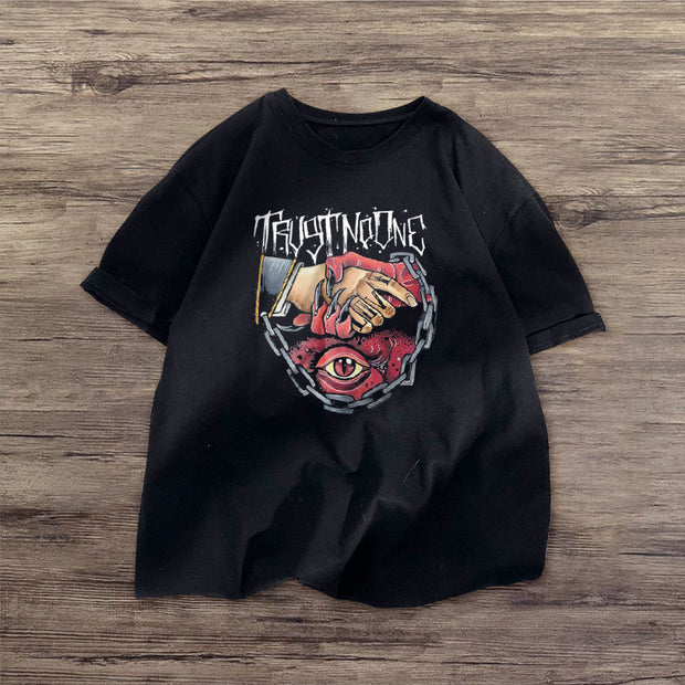 Personalized print street style short-sleeved T-shirt