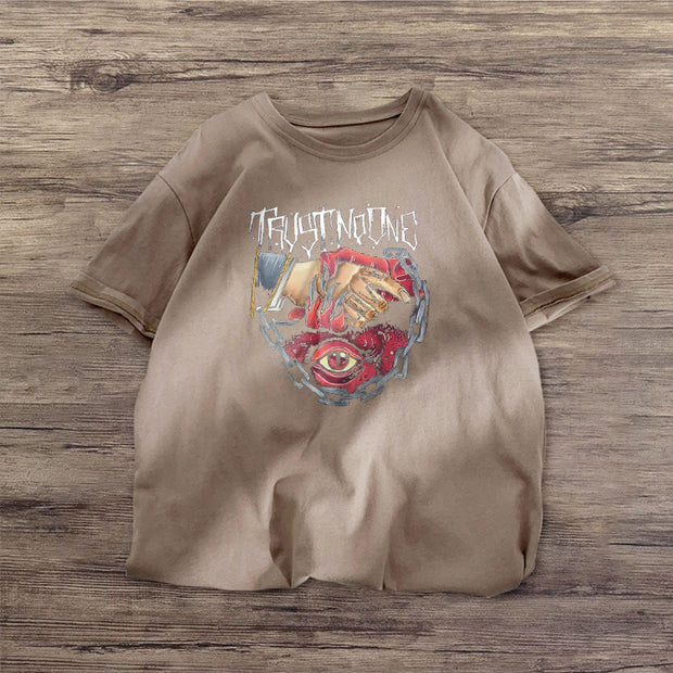 Personalized print street style short-sleeved T-shirt