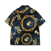 Personalized Pattern Casual Shorts Loose Short Sleeve Shirt Suit