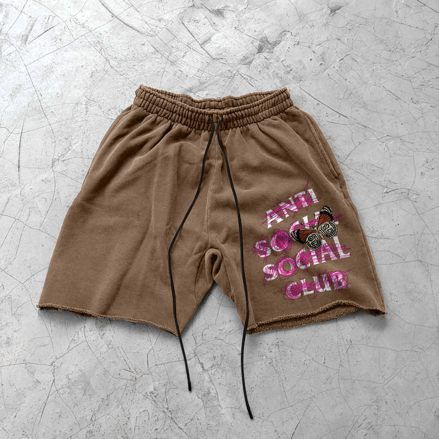 Trendy Retro Pattern Street Khaki Shorts