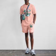 Casual printed short sleeve sports suit