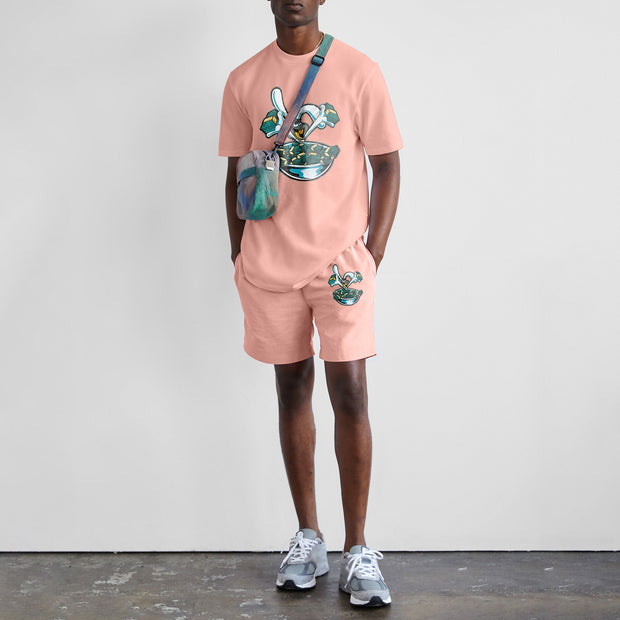 Casual printed short sleeve sports suit