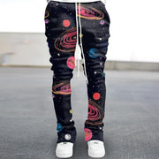 Retro Astronaut Casual Street Flare Pants