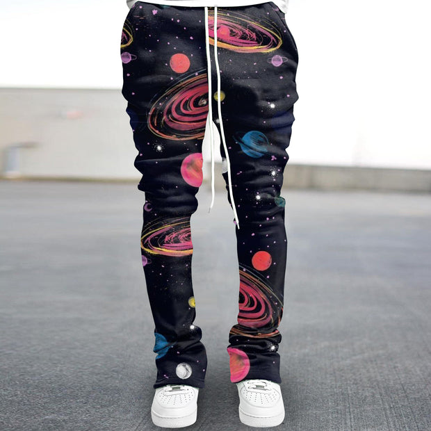 Retro Astronaut Casual Street Flare Pants