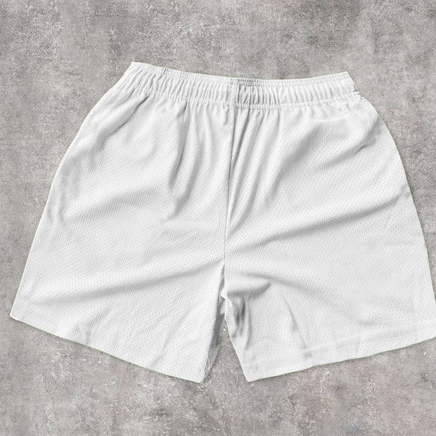 Retro fashion print hip-hop mesh shorts