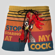 lLook printed drawstring elastic waist beach shorts men
