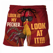 lLook printed drawstring elastic waist beach shorts men