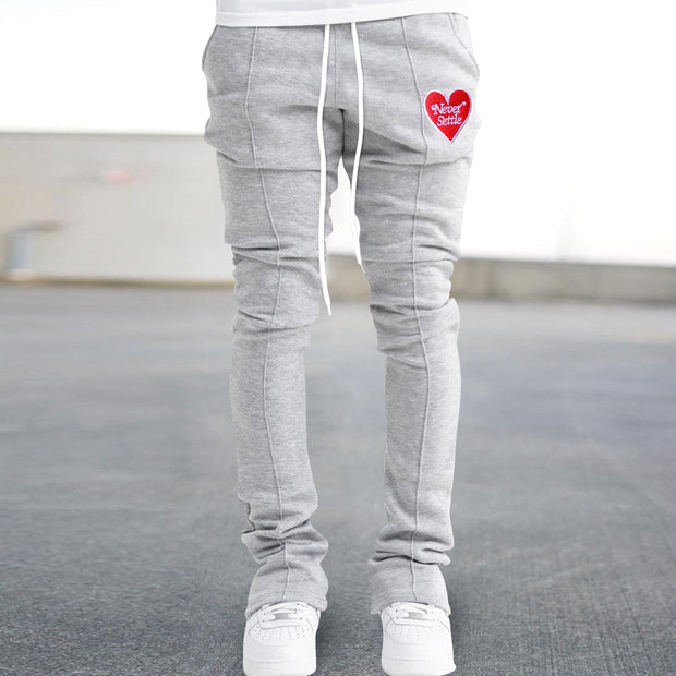 Vintage Embroidery Print Fashion Street Flared Trousers
