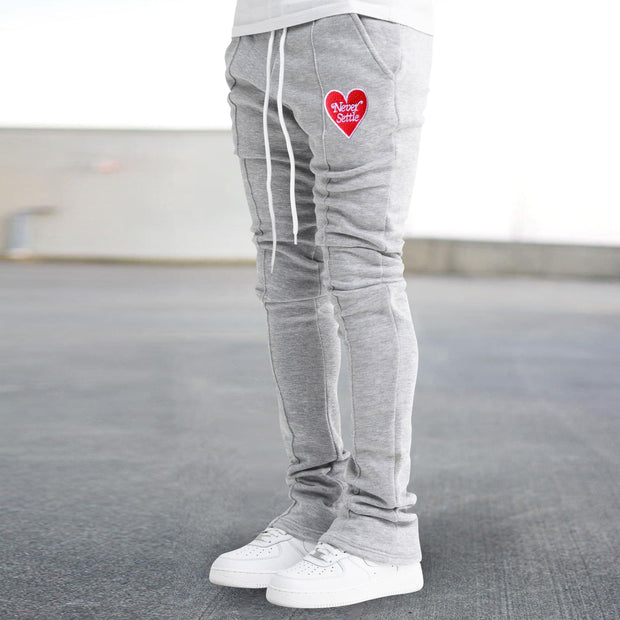 Vintage Embroidery Print Fashion Street Flared Trousers