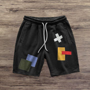 Fashion contrast print personality shorts