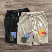 Fashion contrast print personality shorts