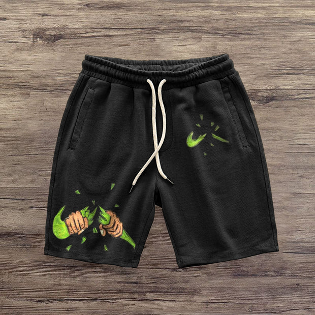 Retro print fashion trend casual shorts