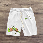 Retro print fashion trend casual shorts