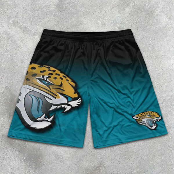 Cheetah Graphic Print Gradient Shorts