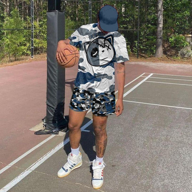 Have Faith color matching camouflage casual suit men