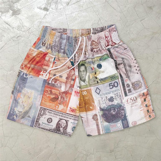Personalized coin print shorts
