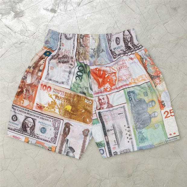 Personalized coin print shorts