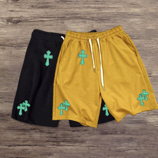 Cross contrast track shorts