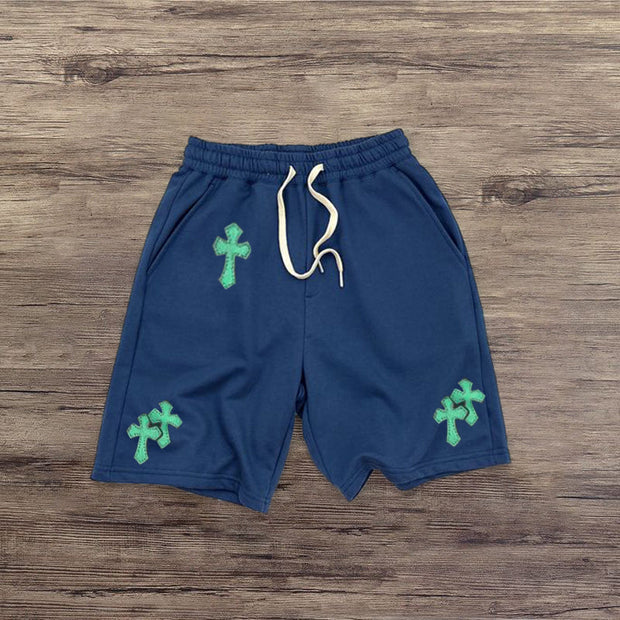 Cross contrast track shorts