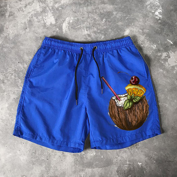 Coconut print casual swimming shorts