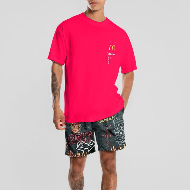 Personalized short sleeve printed suit