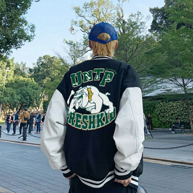 Trendy loose baseball jacket