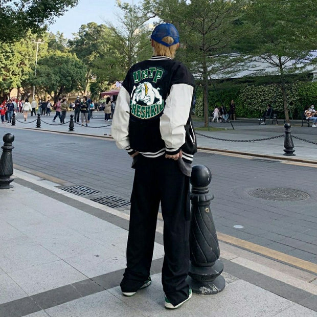 Trendy loose baseball jacket