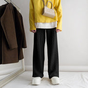 Straight wide leg loose slim sweater knitted casual trousers