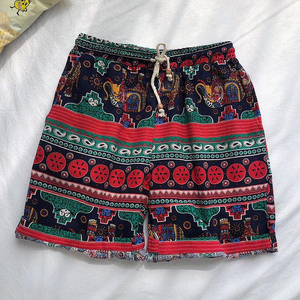 Fashion retro cotton twist shorts beach pants
